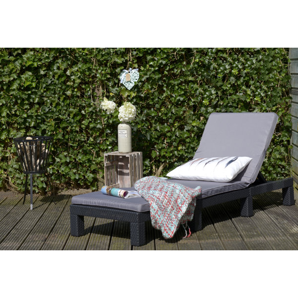 Keter Reclining Sun Lounger with Cushion Wayfair.co.uk